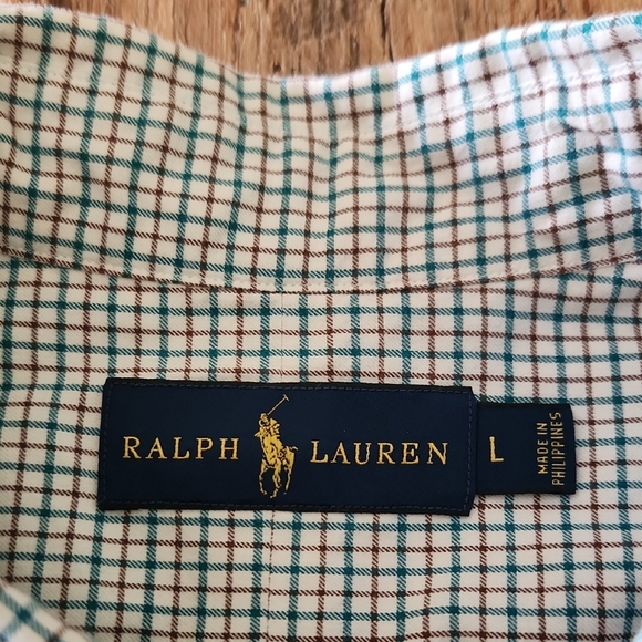 Ralph Lauren Men's Checkered Shirt - Green/Rust - Picture 2 of 6